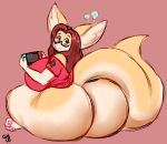  2018 ? barefoot big_breasts big_butt breasts butt canid canine clothed clothing eyewear female fennec fox gammanaut glasses hair hi_res huge_breasts huge_butt hyper hyper_butt long_hair long_tail mammal nintendo nintendo_switch red_hair video_games 