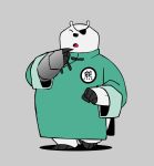  2015 anthro bearclops_(character) clothing eye_patch eyewear fur male mammal mao_mao_heroes_of_the_pure_heart official_art overweight overweight_male parker_simmons polar_bear robe simple_background solo ursid ursine white_fur 