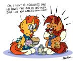  2019 angry apron bobthedalek clothing cup duo english_text equid female friendship_is_magic hair hi_res horn male mammal mother mother_and_son my_little_pony parent son stellar_flare_(mlp) sunburst_(mlp) tea_cup teapot text unicorn 