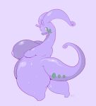 big_breasts breasts digital_media_(artwork) female goodra huge_breasts huge_thighs looking_back nintendo obese obese_female overweight overweight_female pok&eacute;mon pok&eacute;mon_(species) purple_background simple_background solo thick_thighs video_games woory 