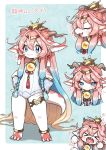  angry anthro blush cub dragon ear_piercing ear_ring eyes_closed female fur hair happy hit_ton_ton japanese_text kemono long_hair looking_at_viewer open_mouth piercing pink_hair scalie smile solo text tongue white_fur young 