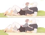  2018 4529_ns absurd_res anthro avian barefoot beak bed blush clothed clothing duo eyes_closed female female_on_anthro fur happy hi_res human human_on_anthro interspecies japanese_text kissing larger_male male male/female mammal on_bed romantic_couple size_difference smaller_female text white_fur 
