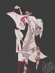  angel_dust demon female hazbin_hotel hi_res humanoid male vaggie 