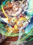  1girl armor black_hairband cape closed_mouth company_name copyright_name corrin_(fire_emblem) corrin_(fire_emblem)_(female) fire_emblem fire_emblem_cipher fire_emblem_fates full_body hairband holding holding_staff itou_misei long_hair official_art red_eyes solo staff white_hair 