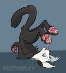  ambiguous_gender anthro beans dizzy dizzymilky domestic_cat felid feline felis female feral hi_res licking mammal paw_pawds pawbs pawpads paws solo toes tongue tongue_out 