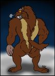  absurd_res backview black_and_white bodily_fluids bubble_butt butt colored flat_colors hi_res looking_back male mammal monochrome muscular mustelid musteline saliva skianous solo teeth the_wolverine_(tta) tiny_toon_adventures toony warner_brothers wolverine 