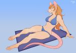  anthro athletic bikini breasts claws clothed clothing conditional_dnp digital_media_(artwork) female hair maaia mammal murid murine paws rat rodent simple_background smile solo swimwear 