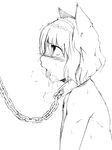  alice_margatroid animal_ears bad_id bad_pixiv_id blush collar genb greyscale hairband monochrome nude saliva solo tongue touhou 