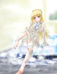  bad_id bad_pixiv_id barefoot bathtub blonde_hair blue_eyes breasts censored feet footjob kurogane_(majesticrune) laura_stuart long_hair medium_breasts nipples robe see-through solo to_aru_majutsu_no_index very_long_hair water wet wet_clothes 