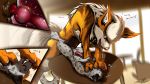  16:9 anal anal_knotting anal_penetration animal_genitalia animal_penis arcanine big_dom_small_sub canine_penis dark_violet duo erection felid feline feral feral_on_feral hi_res internal knot knotting larger_feral larger_male male male/male mammal nintendo open_mouth penetration penis pok&eacute;mon pok&eacute;mon_(species) sex size_difference smaller_feral smaller_male smile vein veiny_penis video_games 