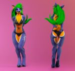  3d_(artwork) anthro big_breasts bikini bikni blue_fur breasts butt cervid clothing digital_media_(artwork) duoduoduo female flash full-length_portrait fullbody fur hair mammal portrait sculpt smile solo swimwear turnable zbrush 