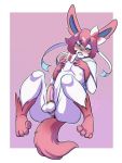  anthro anthrofied anus balls blush eeveelution erection girly hi_res humanoid_penis lavenderpandy male nintendo nude open_mouth penis pok&eacute;mon pok&eacute;mon_(species) pok&eacute;morph solo sylveon uncut video_games 