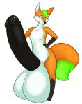  2019 anthro balls big_balls black_penis canid canine dipstick_tail flashingfox_(character) fox fur girly gloves_(marking) green_eyes green_fur green_hair green_tongue hair hi_res huge_balls humanoid_penis hyper hyper_balls hyper_penis leg_markings male mammal markings moogy multicolored_tail nude orange_fur penis penis_hug socks_(marking) solo standing teenager tongue uncut white_balls white_fur young 