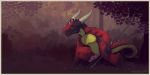  2019 2:1 anthro erection forest hi_res kobold male melee_weapon nude penis polearm scalie solo spear stygimoloch_(artist) tree weapon woodland 