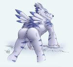  anus butt canid canine digimon digimon_(species) hi_res humanoid_penis male male/male mammal penis were werecanid werecanine weregarurumon werewolf zetsubouironfang 
