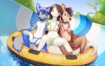  breasts canid canine clothing erection exhibitionism female fox funkybun gynomorph hi_res hyaenid inner_tube intersex male mammal nipples nude outside penis public pussy reptile scalie slide snake spotted_hyena swimwear translucent water water_park 