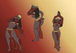  anthro black_hair breasts butt eyeshadow felid feline female hair looking_at_viewer makeup mammal mirage_(aladdin) multiple_poses nipples pose pussy solo unknown_artist 