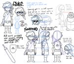  2boys age_difference back_view beard belt belt_buckle boots character_sheet clothed clothing eyelashes facial_hair fingerless_gloves front_view gauntlets hair hat height_difference human licking_lips link looking_at_viewer male male_focus model_sheet nintendo notes old_man pointy_ears robe sheathed sheathed_sword shield side_view size_difference skeleton smile starbomb studio_yotta sunglasses sword sword_over_shoulder teeth text the_legend_of_zelda tongue tongue_out triforce tunic turnaround 