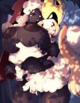  2019 anthro anthrofied bodily_fluids breasts canid canine claws detailed_background digital_media_(artwork) duo eyes_closed female fingering legendary_pok&eacute;mon male mammal navel nintendo nipples open_mouth pok&eacute;mon pok&eacute;mon_(species) size_difference skwidbone standing tears tongue video_games wooloo zacian 