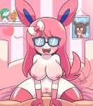 &lt;3 2019 4_fingers anthro areola bed bedroom big_breasts blue_sclera blush bodily_fluids breasts butt clothed clothing cowgirl_position digital_media_(artwork) duo eevee eeveelution embarrassed eyewear fangs female female_on_top fingers first_person_view fur gardevoir genital_fluids glasses hair happy happy_sex hi_res human human_on_anthro inside interspecies javisylveon_(mintyspirit) legwear looking_pleasured male male/female male_on_anthro mammal mintyspirit mostly_nude nintendo nipples on_bed on_top open_mouth owo painting penetration penis pink_areola pink_bed pink_ears pink_hair pink_nipples pink_tail plushie pok&eacute;mon pok&eacute;mon_(species) pussy pussy_juice ribbons sex small_tail smile spread_legs spreading stockings sylveon tailwag thick_thighs tongue torchic vaginal vaginal_penetration video_games white_eyes white_fur 