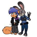  arrest clothing cuffs_(disambiguation) disney duo female judy_hopps lagomorph leporid mammal necktie police rabbit rodent sciurid suit technicolorpie zootopia 