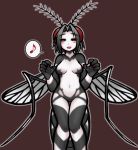  animal_humanoid antennae_(anatomy) arthropod arthropod_humanoid biped black_body black_eyebrows black_hair breasts brown_background digital_media_(artwork) eyebrows featureless_breasts featureless_crotch female hair hikagenootimsya humanoid insect insect_humanoid insect_wings looking_at_viewer mosquito_humanoid navel nude open_mouth open_smile portrait simple_background smile solo speech_bubble three-quarter_portrait two_tone_body white_body wide_hips wings 