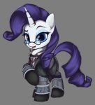  2019 blue_eyes clothing equid eyeshadow eyewear female feral friendship_is_magic glasses grey_background hitbass horn looking_at_viewer makeup mammal my_little_pony rarity_(mlp) simple_background solo unicorn 