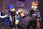  3:2 3d_(artwork) avian bird canid canine clothed clothing digital_media_(artwork) drugs duo falco_lombardi fox fox_mccloud hi_res mammal mietere nintendo source_filmmaker star_fox video_games 