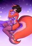  amber_kingsley anthro bra breasts clothed clothing eyewear female fluffy fluffy_tail footwear glasses hi_res high_heels legwear lingerie mammal ooo-belise-ooo panties partially_clothed rodent sciurid shoes simple_background solo stockings tree_squirrel underwear 