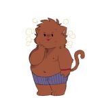  1:1 2019 anthro belly brown_fur domestic_cat felid feline felis fur humanoid_hands male mammal moobs navel nipples overweight overweight_male shyybuchi simple_background solo tongue tongue_out white_background 