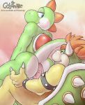  anal bowser butt duo eye_contact gobanire koopa looking_at_another mario_bros nintendo scalie sex simple_background video_games yoshi 