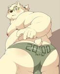  belly blush butt clothing eyewear glasses hi_res leib_(tas) looking_at_viewer looking_back male mammal moobs nipples polar_bear pomupomu490 speedo swimwear thick_thighs tokyo_afterschool_summoners ursid ursine video_games 