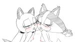  bedroom_eyes blush bodily_fluids breasts female half-closed_eyes hearlesssoul hi_res marine_the_raccoon nipples open_mouth saliva saliva_string seductive sonic_(series) sonic_boom sticks_the_jungle_badger 