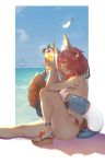  animal_ears bikini fate/grand_order kitsune swimsuits tail tamamo_no_mae toriumi_harumi wardrobe_malfunction 