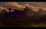  2017 black_bars day detailed_background dragon feral flying hi_res horn membrane_(anatomy) membranous_wings outside scalie skaydie sky smile solo spines western_dragon wings 