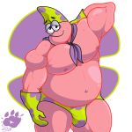  1:1 2019 anthro asteriid asterozoan clothed clothing echinoderm front_view looking_at_viewer male marine muscular muscular_male navel nickelodeon patrick_star pecs pink_sea_star piquethechimera pisaster solo spongebob_squarepants starfish thong 