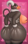  2019 anthro big_breasts big_butt breasts butt canid canine female hi_res houndoom looking_at_viewer looking_back mammal nintendo pandashorts pok&eacute;mon pok&eacute;mon_(species) rear_view red_eyes solo tongue video_games 