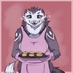  &lt;3 1:1 2019 anthro apron blush breasts clothing digital_media_(artwork) domestic_ferret ear_piercing ear_ring female fiestyferret hi_res holding_object mammal multiple_piercings mustela mustelid musteline open_mouth oven_mitts piercing pink_nose solo standing tongue tongue_piercing yuki_(fiestyferret) 