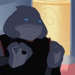  1:1 2019 3_fingers alien blue_eyes bracelet clothed clothing costume digital_media_(artwork) disney fingers gantu grey_skin inside jewelry lilo_and_stitch luigicheesesurprise reaction_image signature solo uniform 