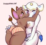  absurd_res animal_crossing animate_inanimate anthro anthro_on_anthro big_breasts blush breast_squish breasts breasts_frottage clothed clothing digital_drawing_(artwork) digital_media_(artwork) duo elephant elephantid ellie_(animal_crossing) eyes_closed female female/female hand_on_butt hi_res mammal nintendo nipples pattern_clothing pattern_underwear portrait proboscidean rainbowsprinklesart rear_view simple_background slightly_chubby smile spots spotted_clothing spotted_underwear squish striped_clothing striped_underwear stripes tail_tuft three-quarter_portrait tia_(animal_crossing) topless trunk tuft underwear video_games 