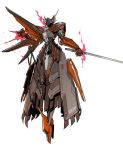  antonio_salieri_(fate/grand_order) dual_wielding fate/grand_order fate_(series) fire holding mecha mechanical_skirt mechanical_wings mechanization simple_background starshadowmagician sword weapon white_background wings 