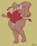  ! anthro big_breasts breasts clothed clothing elephant elephantid female greasymojo hi_res huge_breasts mammal nipple_outline open_mouth overweight overweight_female proboscidean solo standing swimwear thick_thighs 