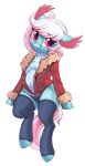  2019 alpha_channel anthro clothed clothing cutie_mark digital_media_(artwork) dimfann equid equine fan_character female hair hi_res looking_at_viewer mammal my_little_pony pink_eyes pink_hair simple_background solo transparent_background 