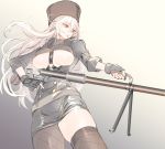  1girl girls_frontline gun highres pottsness ptrd-41_(girls_frontline) rifle thighhighs weapon 