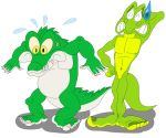  alligator alligatorid anthro bodily_fluids censored cregon crocodile crocodilian crocodylid duo hi_res jolly_ville jollyville lizard male nude reptile scalie standing sweat teeth 