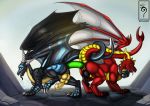  2019 absurd_res ash_darkfire balls digital_media_(artwork) dragon dragon316 duo erection feral hi_res horn katruna94 male open_mouth penis scalie sex smile tongue wings 