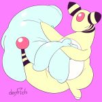  1:1 afterglow_the_ampharos ambiguous_gender ampharos belly cuddling derfisch derfisch_(character) feral goodra nintendo pok&eacute;mon pok&eacute;mon_(species) slightly_chubby video_games 