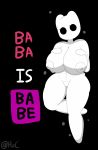  absurd_res baba baba_is_you big_breasts breasts female hi_res highoncoffee humanoid looking_at_viewer nipples nude pussy solo white_skin 