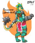 2019 4_fingers anthro biped breasts clothed clothing digital_drawing_(artwork) digital_media_(artwork) female fingers green_scales hi_res jose-497 lizalfos lizard looking_at_viewer nintendo non-mammal_breasts reptile roxanne_(jose-497) scales scalie skyward_sword solo the_legend_of_zelda video_games yellow_eyes 