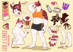  bull_terrier canid canine canis clothed clothing domestic_dog english_text female flynx-flink hat headgear headwear hunting_dog mammal model_sheet nude open_mouth paws piercing smile standing terrier text 